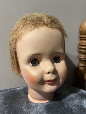 Vintage Composition/Plastic Head of The Play Doll with Blonde Synthetic Hair. 9" - Thumbnail 3