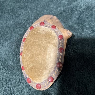 Vintage Wood Pincushion Handmade in Colorado. 6 Inches In Diameter - Thumbnail 7