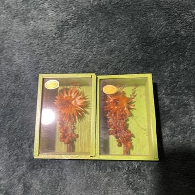 Two Modern Decorative Boxes Containing Dried Orange Flowers and Seed Pods. New - Thumbnail 3