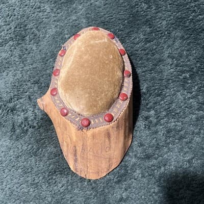 Vintage Wood Pincushion Handmade in Colorado. 6 Inches In Diameter - Thumbnail 2