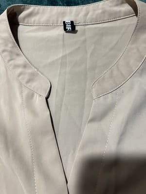 CICIBIRD Beige Peplum Button-Up Chiffon Sleeveless Tie Waist Blouse Top Sz XL - Thumbnail 2
