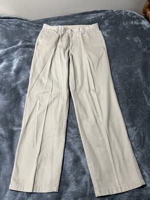 Dockers Signature Khaki Pants Mens 32x32 Brown Classic Fit Flat Front Casual New - Thumbnail 8