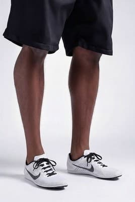 Nike Zoom Rival M 11 track spike running shoes in white and black colorway - Thumbnail 5
