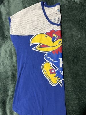 Ku Kansas Jayhawks Women's Short Sleeved V-Neck T-Shirt Size Medium Blue New - Thumbnail 7