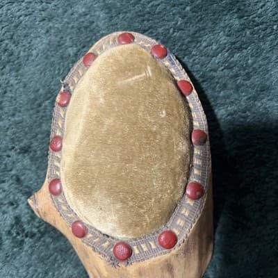 Vintage Wood Pincushion Handmade in Colorado. 6 Inches In Diameter - Thumbnail 4