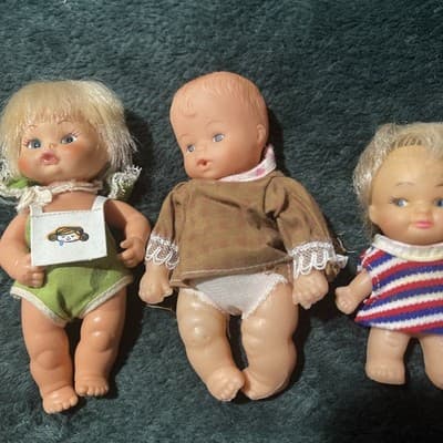 A Lot of 8 Vintage Plastic L'Il Babies Dolls and Accessories. Made In Japan Rare - Thumbnail 13