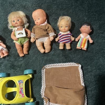 A Lot of 8 Vintage Plastic L'Il Babies Dolls and Accessories. Made In Japan Rare - Thumbnail 10