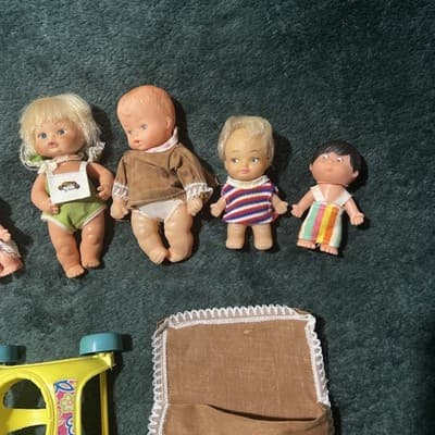 A Lot of 8 Vintage Plastic L'Il Babies Dolls and Accessories. Made In Japan Rare - Thumbnail 5