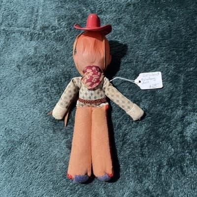 Vintage Knickerbocker 6.5 Celluloid Cowboy Doll 10 Inches - Thumbnail 8