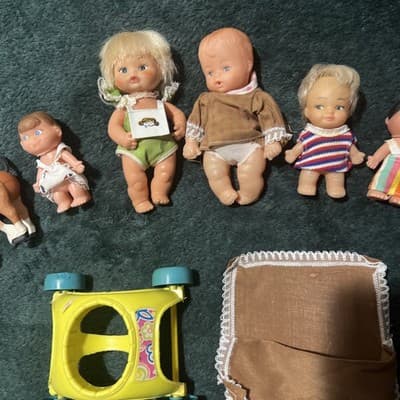 A Lot of 8 Vintage Plastic L'Il Babies Dolls and Accessories. Made In Japan Rare - Thumbnail 9