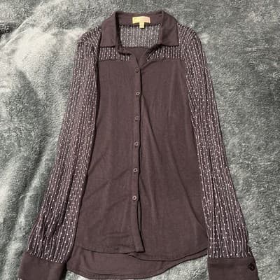 Ladies Princess Vera Wang Long Sleeve Blouse With Removable Cami Black Sz. S - Thumbnail 2