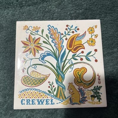 Berggren Trayner Originals Swedish Floral Folk Art Tile Var Sa God 1963 6x6 in - Thumbnail 10