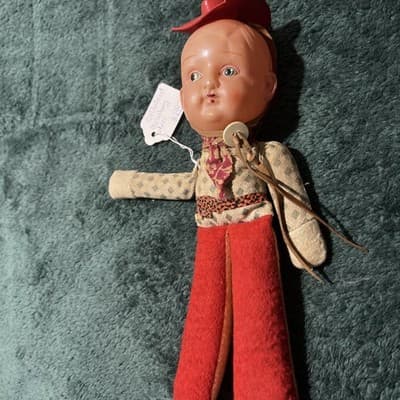 Vintage Knickerbocker 6.5 Celluloid Cowboy Doll 10 Inches - Thumbnail 7