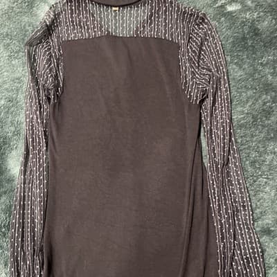 Ladies Princess Vera Wang Long Sleeve Blouse With Removable Cami Black Sz. S - Thumbnail 7