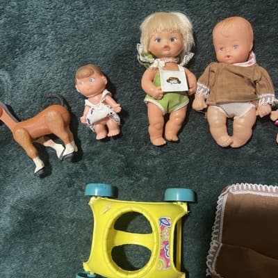 A Lot of 8 Vintage Plastic L'Il Babies Dolls and Accessories. Made In Japan Rare - Thumbnail 8