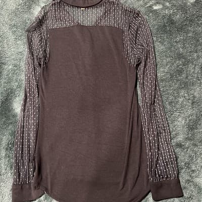 Ladies Princess Vera Wang Long Sleeve Blouse With Removable Cami Black Sz. S - Thumbnail 6