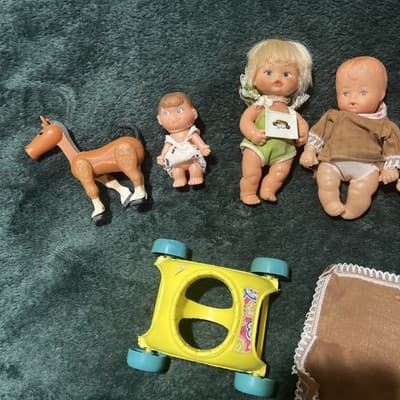 A Lot of 8 Vintage Plastic L'Il Babies Dolls and Accessories. Made In Japan Rare - Thumbnail 3