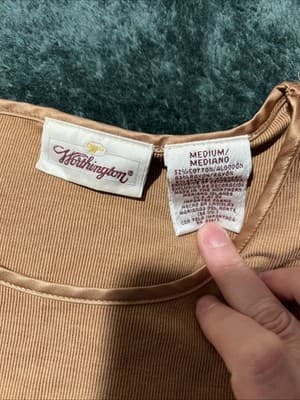 Worthington Women's Short Sleeve Top Brown, Stretch, Size Large. - Thumbnail 4