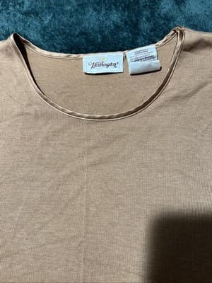 Worthington Women's Short Sleeve Top Brown, Stretch, Size Large. - Thumbnail 3