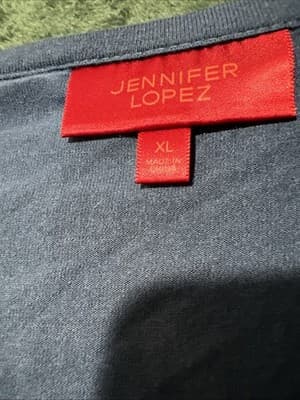 Jennifer Lopez Women's Blouse XL Sapphire Blue Cut-Out Sleeve Solid T-shirt Top - Thumbnail 3