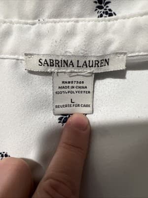 Women's Large Blouse by Sabrina Lauren Short Sleeve Button Up - Thumbnail 10