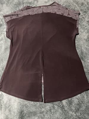 Vintage Susie Women's Top Blouse Size XL Polka Dot Short Sleeve Black White - Thumbnail 5