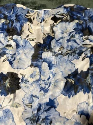 Women's Floral Print Blouse Size L by Alyx Brand Short Sleeve - Thumbnail 8