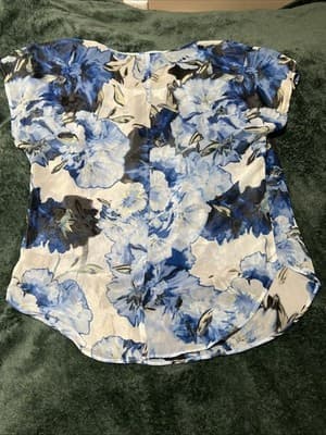 Women's Floral Print Blouse Size L by Alyx Brand Short Sleeve - Thumbnail 6