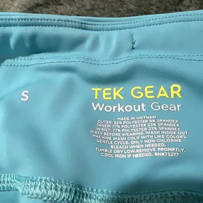 Tek Gear Women's Small Athletic Shorts Mid Rise Wicking Stretch Blue NEW TAG - Thumbnail 10