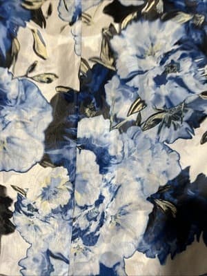 Women's Floral Print Blouse Size L by Alyx Brand Short Sleeve - Thumbnail 9