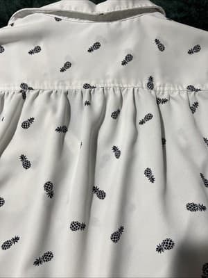 Women's Large Blouse by Sabrina Lauren Short Sleeve Button Up - Thumbnail 8