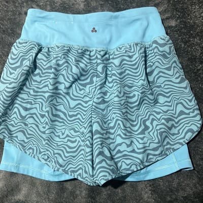 Tek Gear Women's Small Athletic Shorts Mid Rise Wicking Stretch Blue NEW TAG - Thumbnail 6