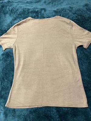 Worthington Women's Short Sleeve Top Brown, Stretch, Size Large. - Thumbnail 5