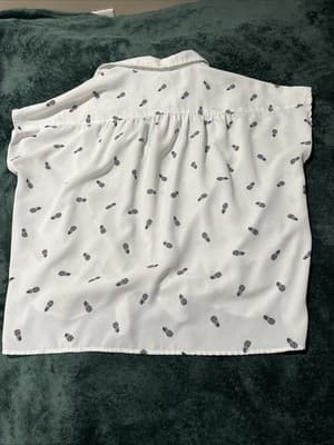 Women's Large Blouse by Sabrina Lauren Short Sleeve Button Up - Thumbnail 6