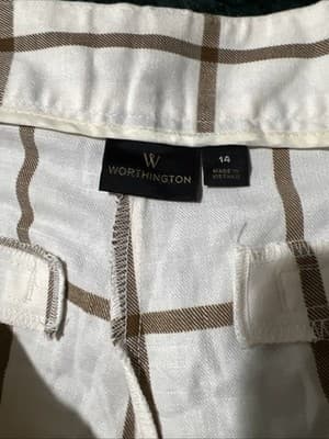 Worthington Women's Windy Plaid Size 14 Shorts Bermuda Mid Rise - Thumbnail 3