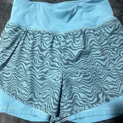Tek Gear Women's Small Athletic Shorts Mid Rise Wicking Stretch Blue NEW TAG - Thumbnail 2
