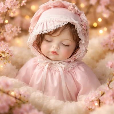 Vintage Porcelain Sleeping Baby Infant Girl Doll- Cloth Body 20 inches Tall