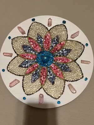 A Handmade Floral Mosaic Decorative Plaque Wall Hanging Home Decor Gift Item - Thumbnail 8