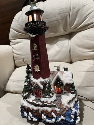 A Decorative Christmas Lighthouse with Snow Trees and Lights. Christmas Decor - Thumbnail 12