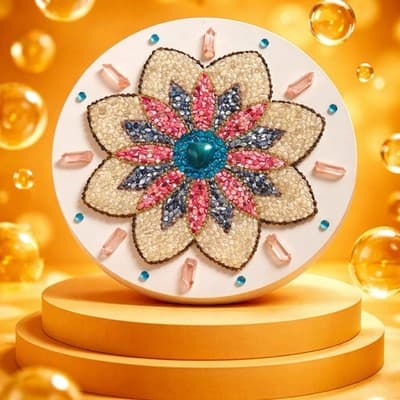 A Handmade Floral Mosaic Decorative Plaque Wall Hanging Home Decor Gift Item - Thumbnail 4