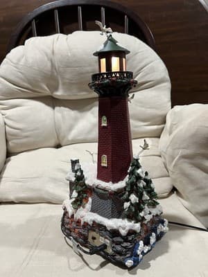 A Decorative Christmas Lighthouse with Snow Trees and Lights. Christmas Decor - Thumbnail 10
