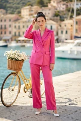 Sofia Vergara Women's Sofia Blazer Pink Long Sleeve Size Medium - Thumbnail 5