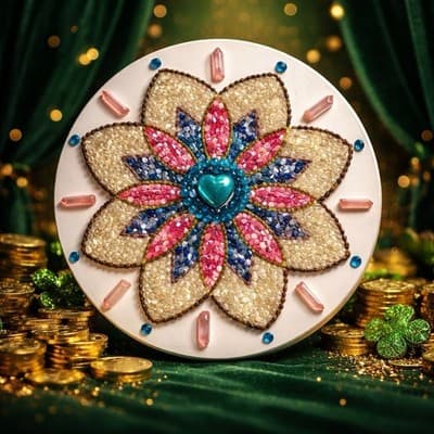 A Handmade Floral Mosaic Decorative Plaque Wall Hanging Home Decor Gift Item - Thumbnail 7