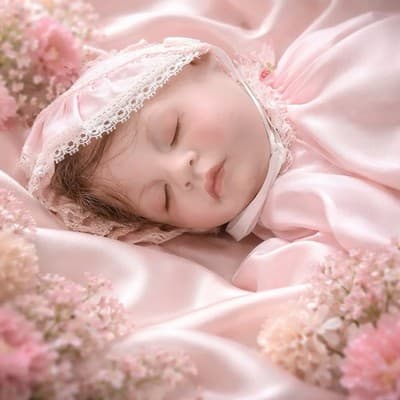 Vintage Porcelain Sleeping Baby Infant Girl Doll- Cloth Body 20 inches Tall - Thumbnail 2