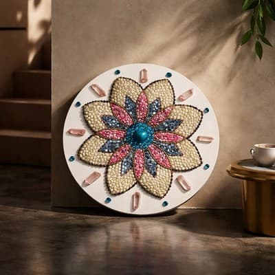 A Handmade Floral Mosaic Decorative Plaque Wall Hanging Home Decor Gift Item - Thumbnail 2
