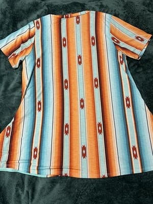 Lucky Blessed Kimono Size Medium Women's Multicolor Striped Print Short Sleeve - Thumbnail 7