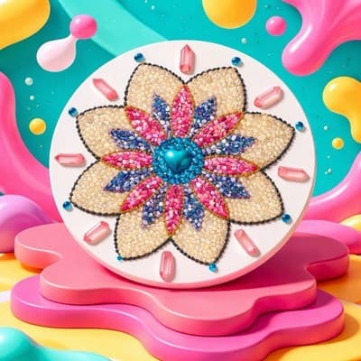 A Handmade Floral Mosaic Decorative Plaque Wall Hanging Home Decor Gift Item