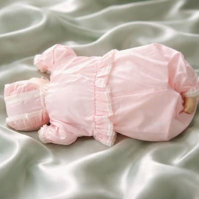 Vintage Porcelain Sleeping Baby Infant Girl Doll- Cloth Body 20 inches Tall - Thumbnail 10