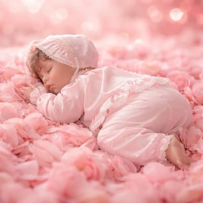 Vintage Porcelain Sleeping Baby Infant Girl Doll- Cloth Body 20 inches Tall - Thumbnail 3