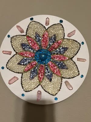 A Handmade Floral Mosaic Decorative Plaque Wall Hanging Home Decor Gift Item - Thumbnail 9